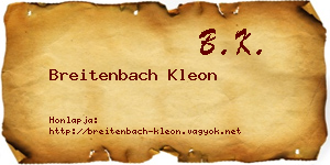 Breitenbach Kleon névjegykártya